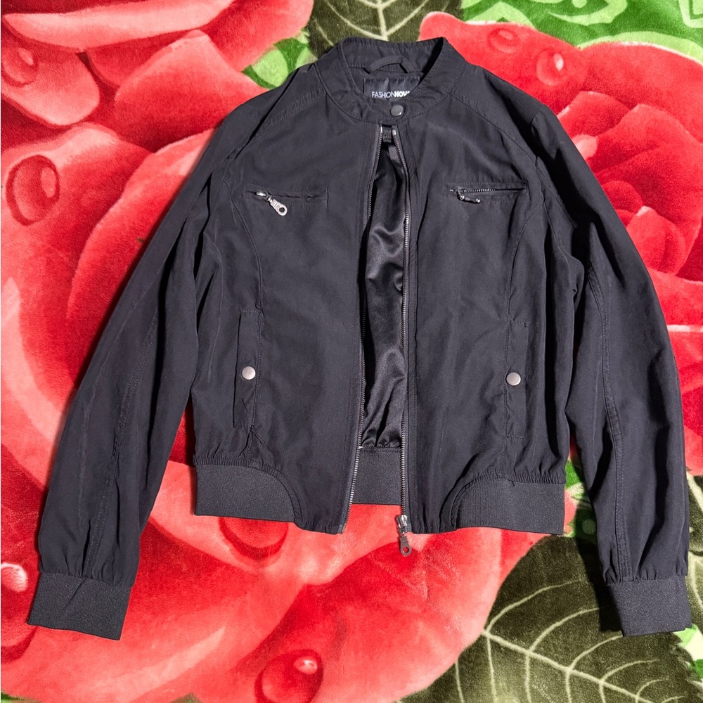 Large Black Bomber Jacket